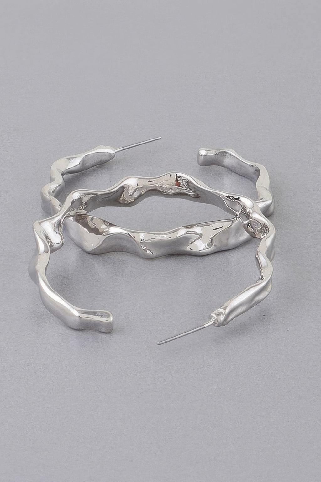 Wavy Accent Hoop Earrings