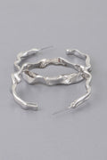 Wavy Accent Hoop Earrings