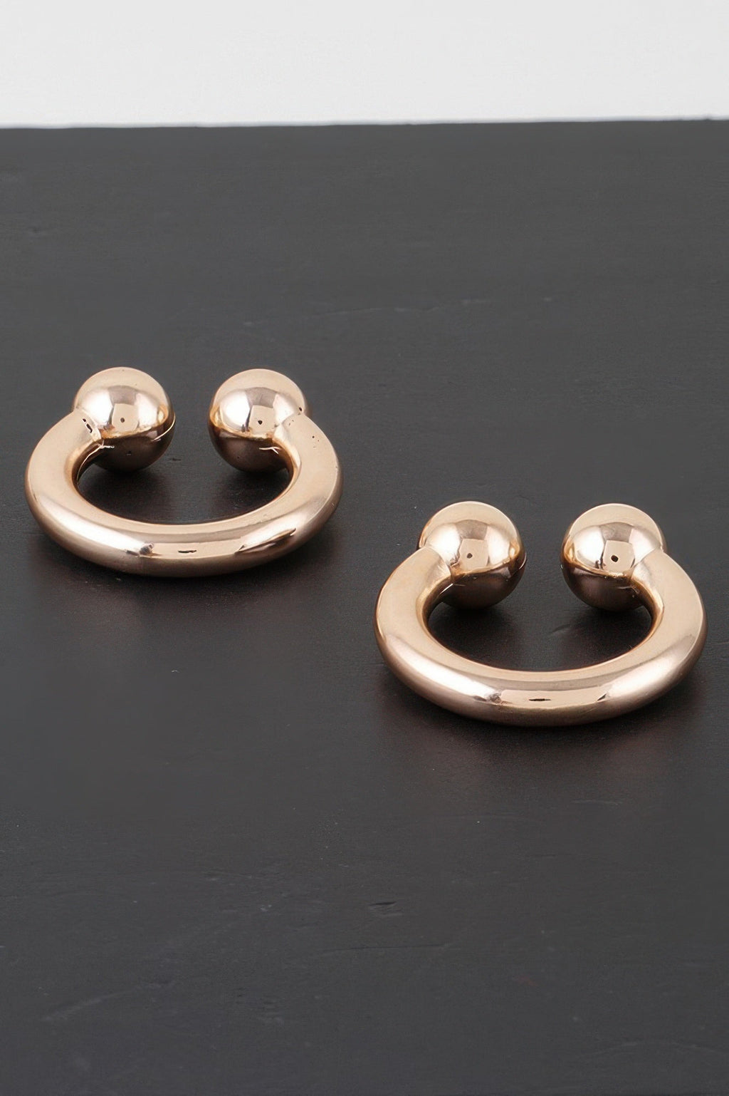 Horn Bolt Hoop Earrings