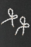 Pearl Stone Ribbon Earrings