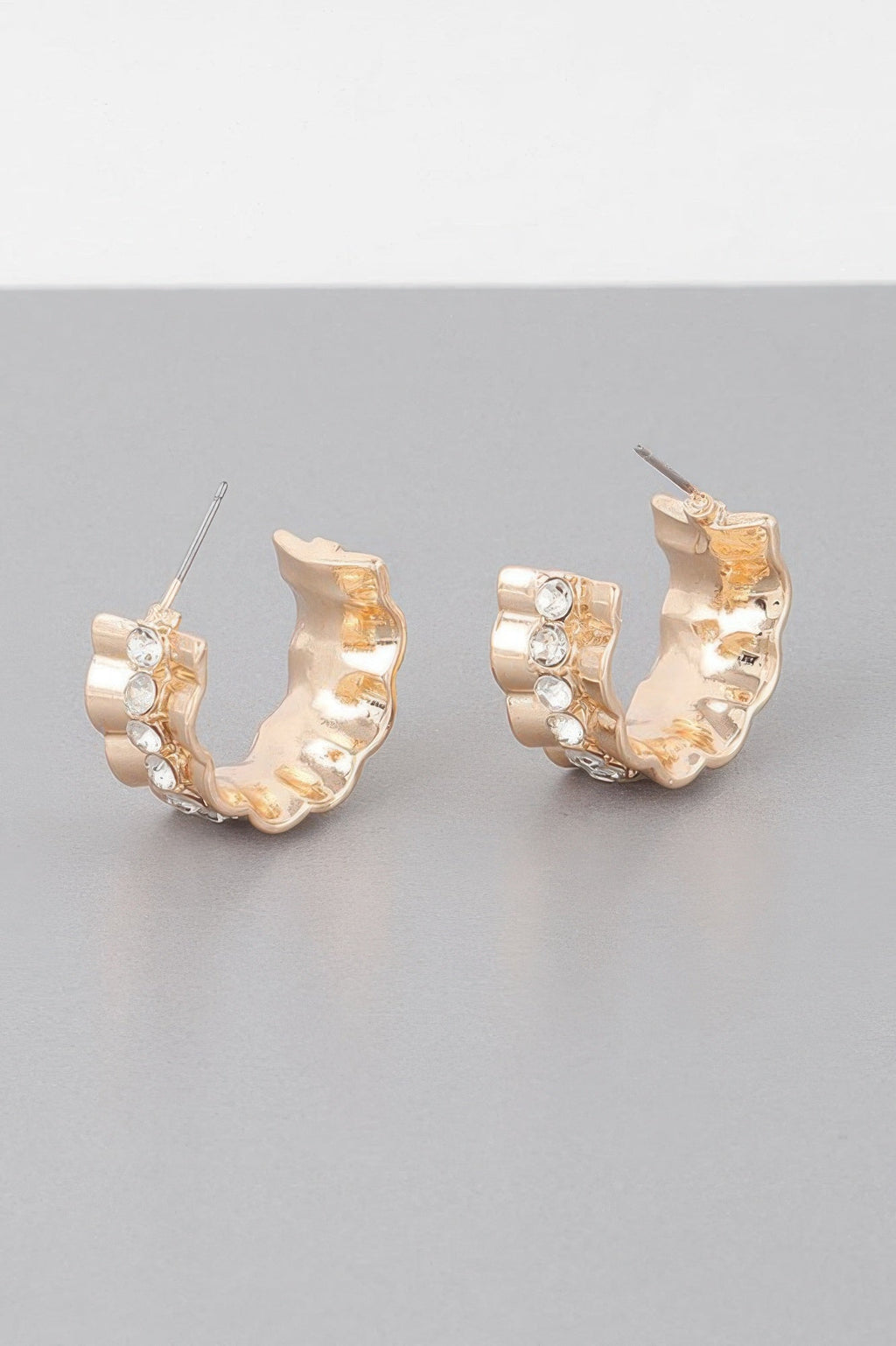 Jeweled Lace Hoop Earrings