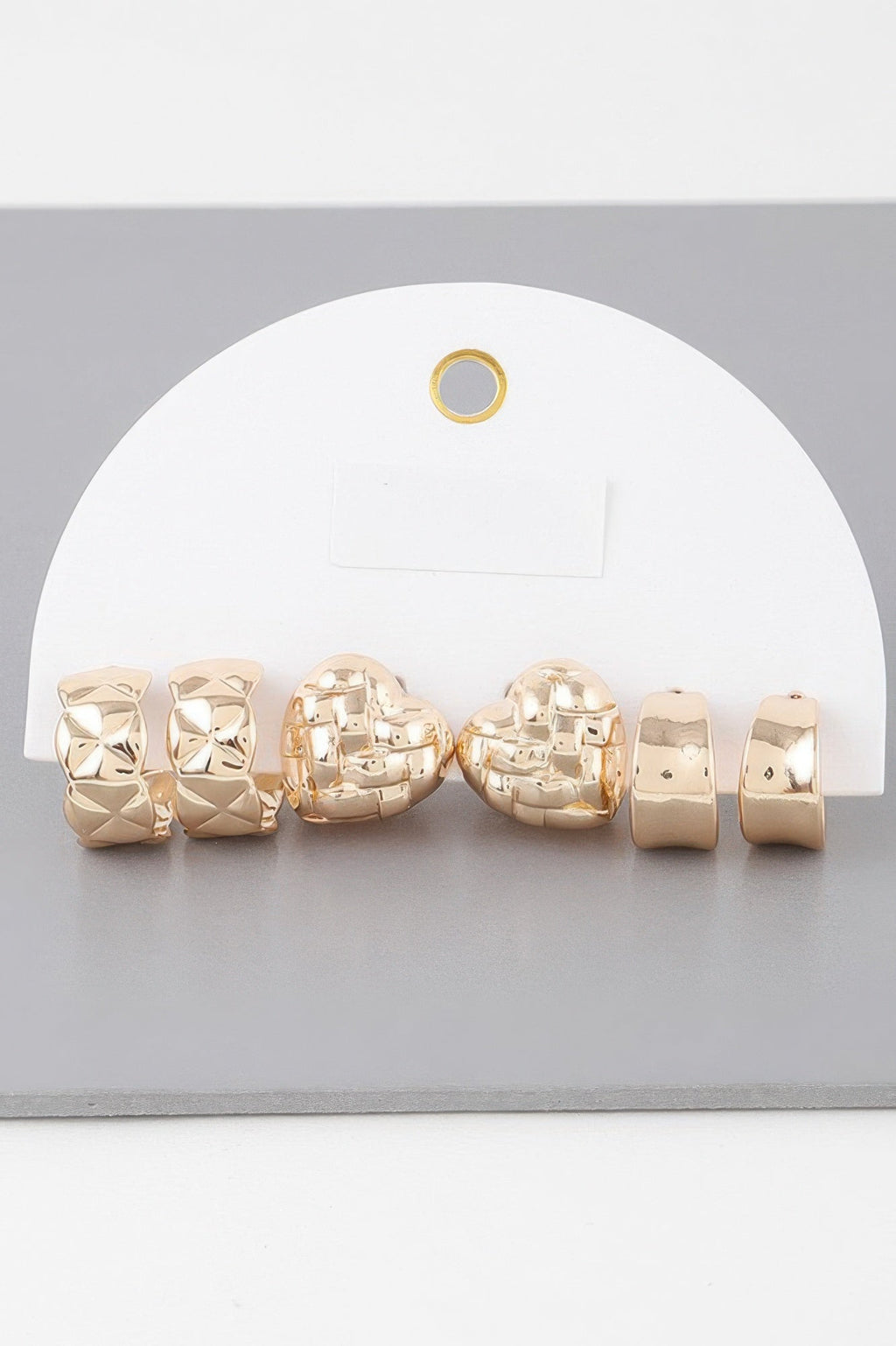 Triple Quilted Earrings Set