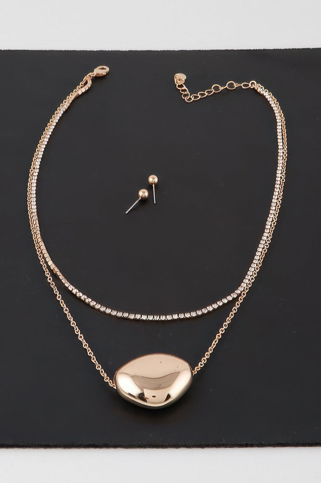 Double Shiny Plate Necklace