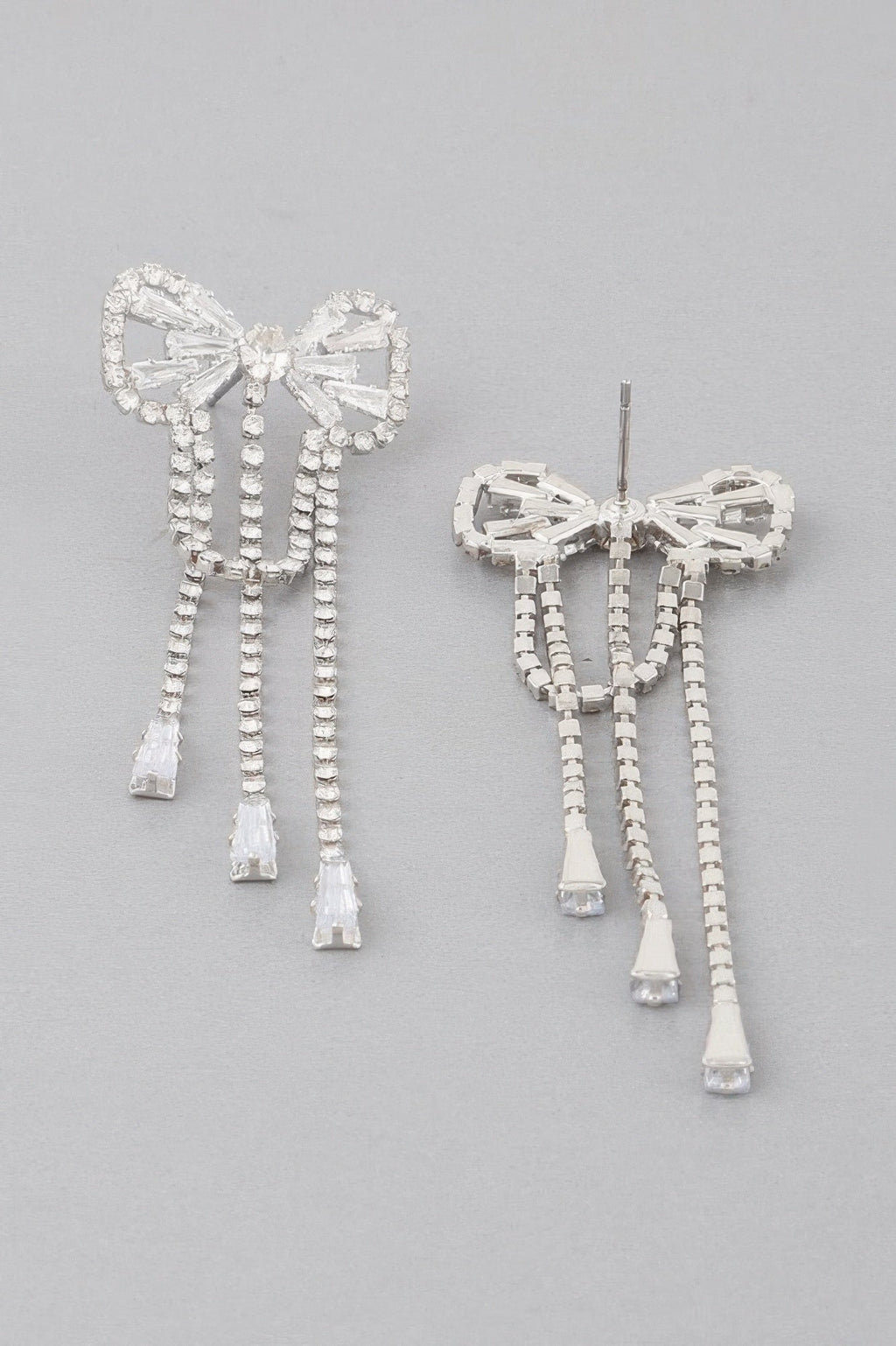 Jeweled Ribbon Dangle Earrings