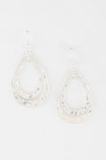 Hammered Double Teardrop Earrings