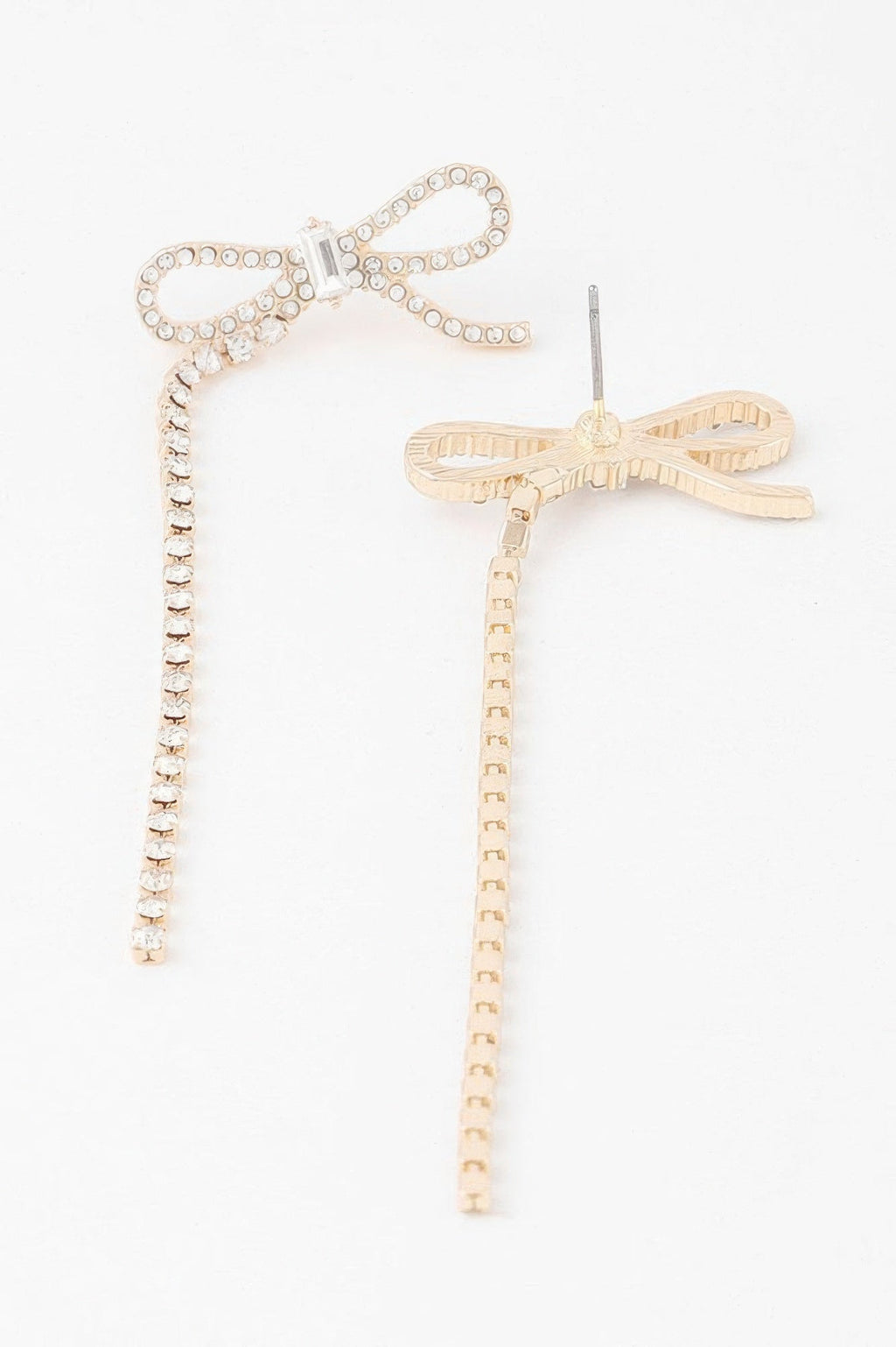 Half Ribbon Drop Earrings
