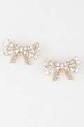 Crystal Teardrop Ribbon Earrings