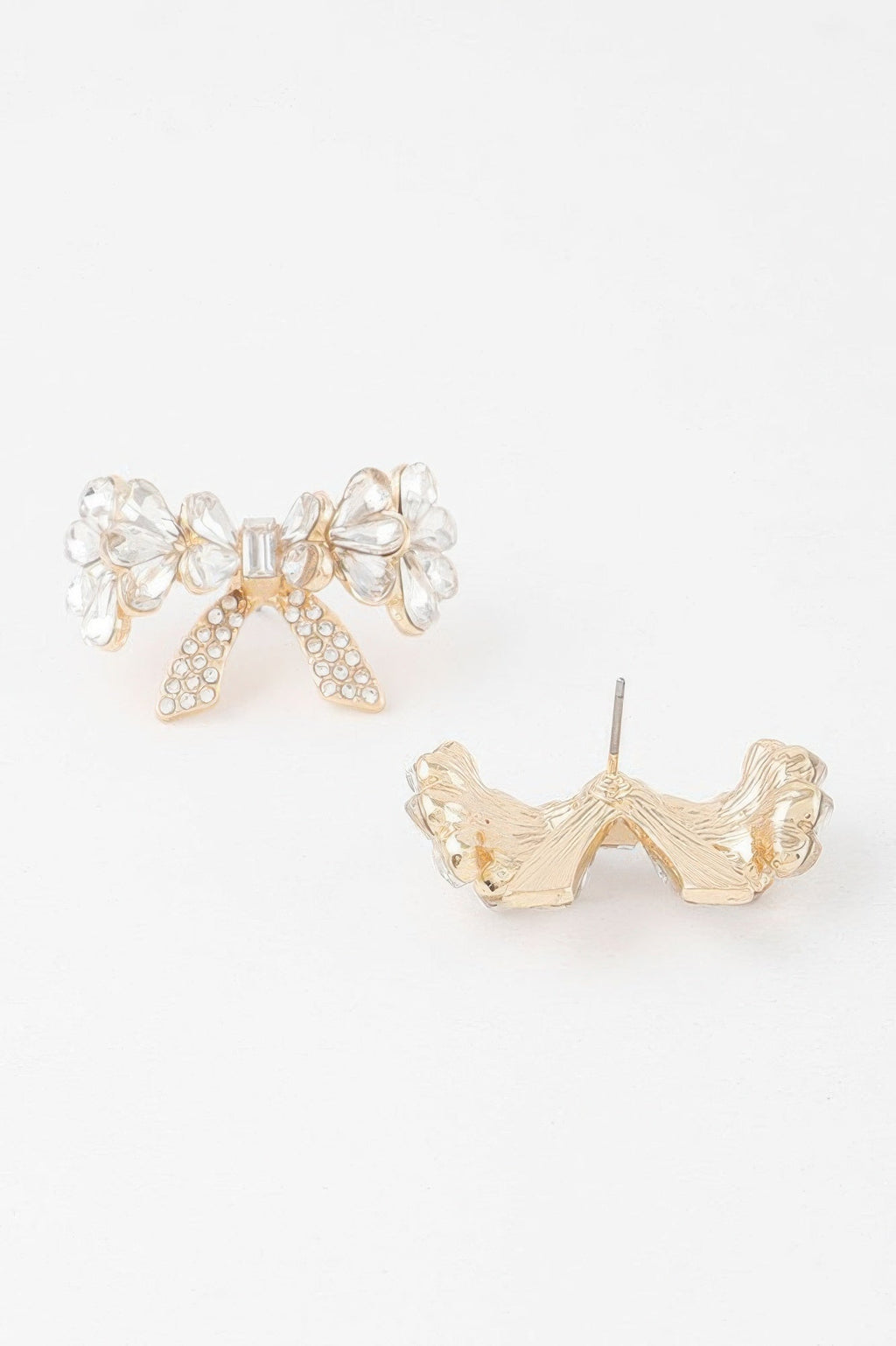 Crystal Teardrop Ribbon Earrings