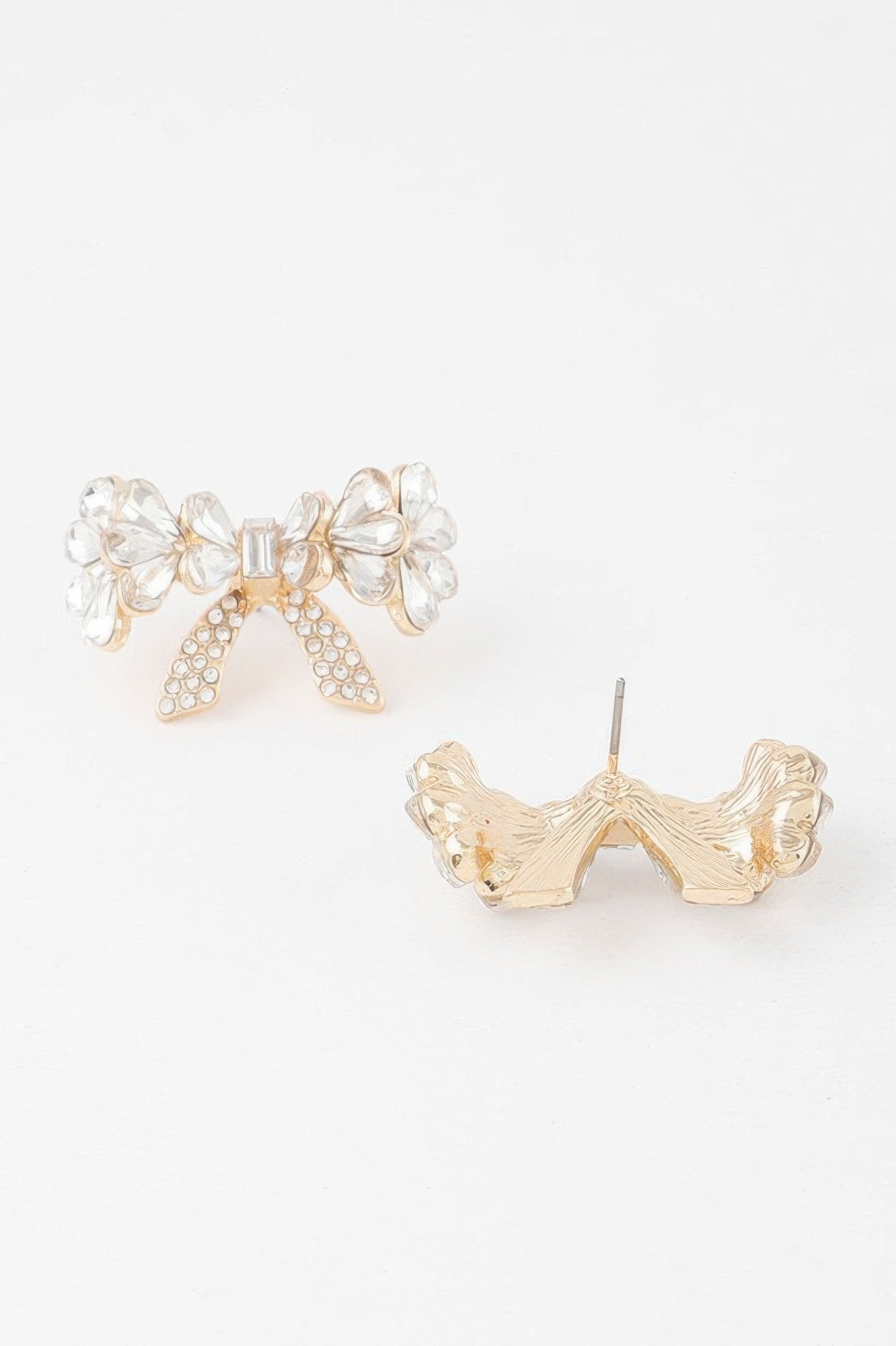 Crystal Teardrop Ribbon Earrings