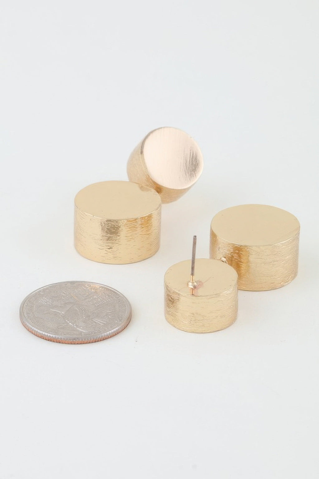 Hammered Disc Stud Earrings