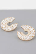 Multi Pearl Studded C Earrings