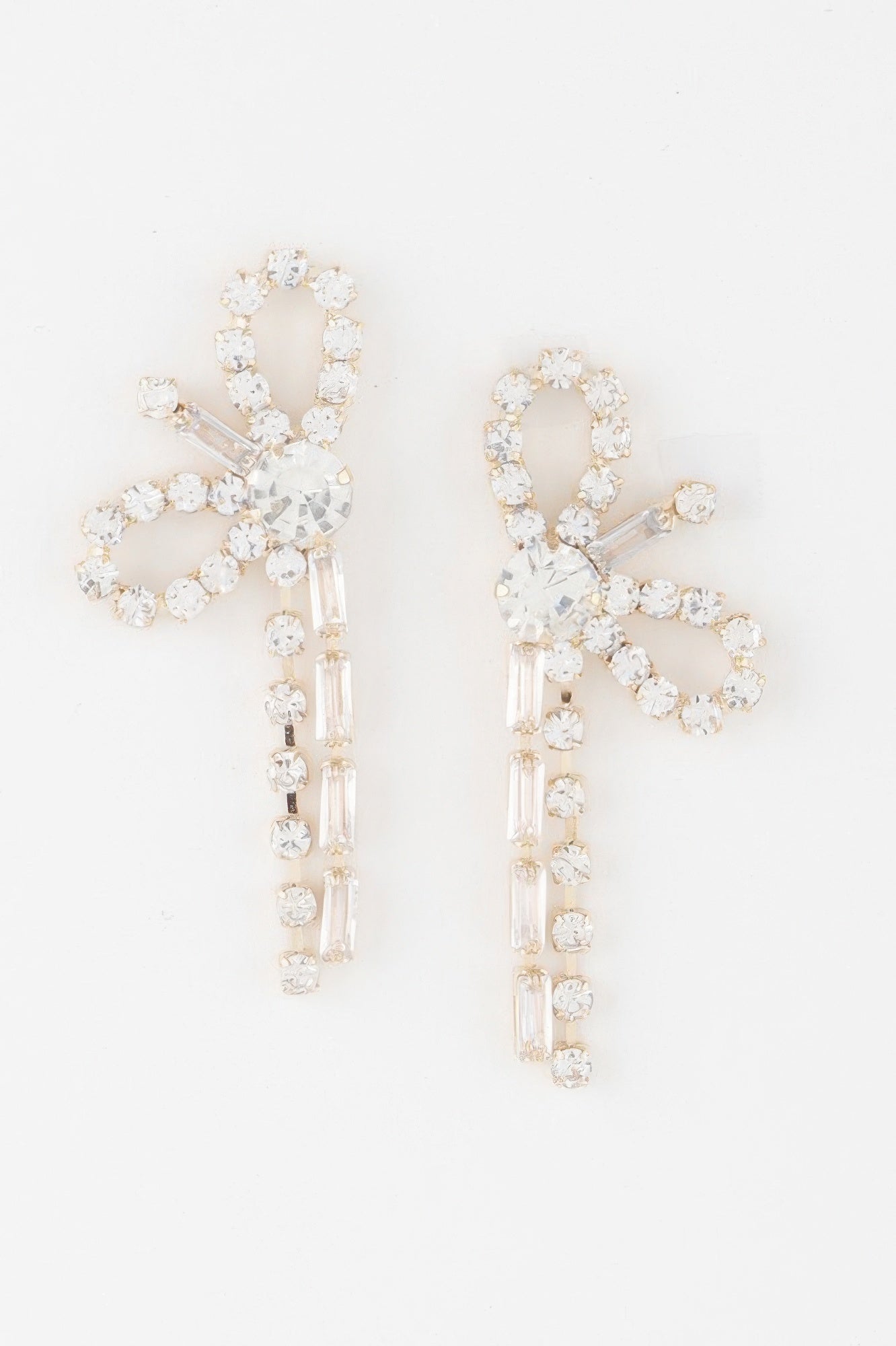 Rhinestone Ribbon Bow Earrings