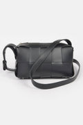 Faux Leather Braided Zip Bag
