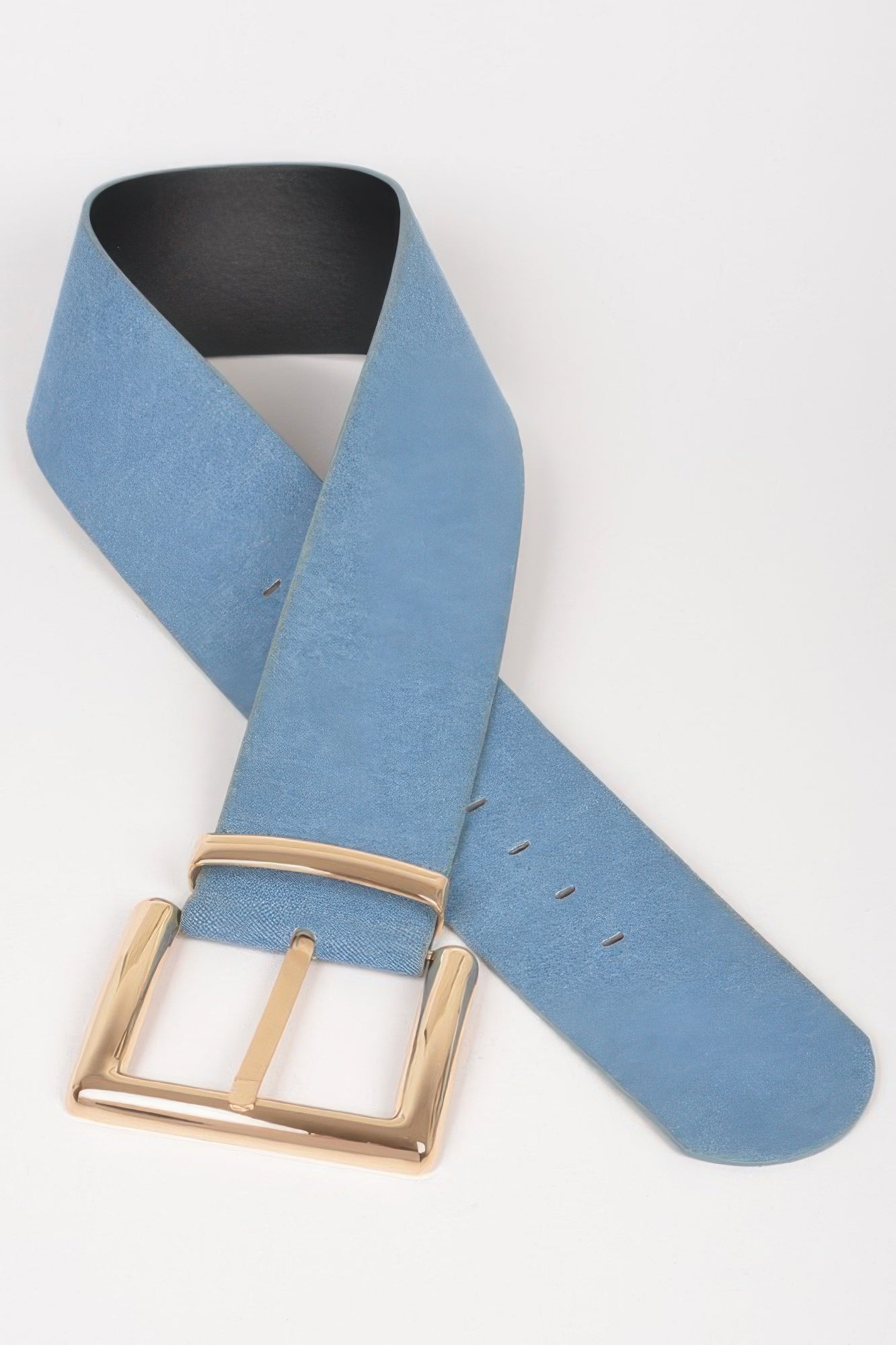 Oversized Metal Buckle Denim Waist Belt
