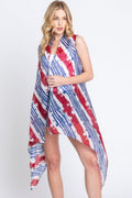 Diagonal Stripes & Stars American Flag Design Vest
