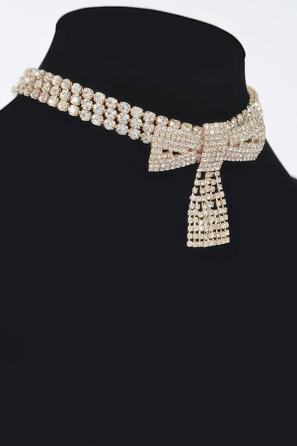 Rhinestone Ribbon Choker
