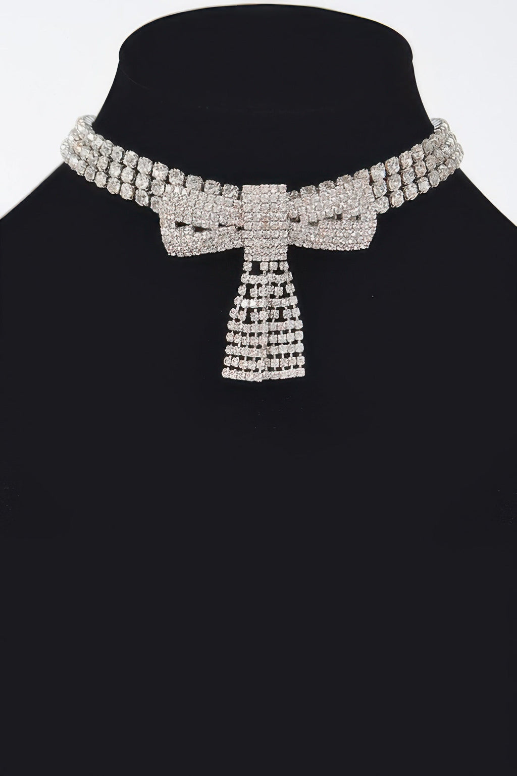 Rhinestone Ribbon Choker