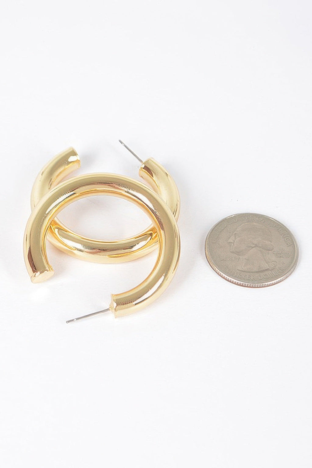4cm Metal Pipe Hoop Earring