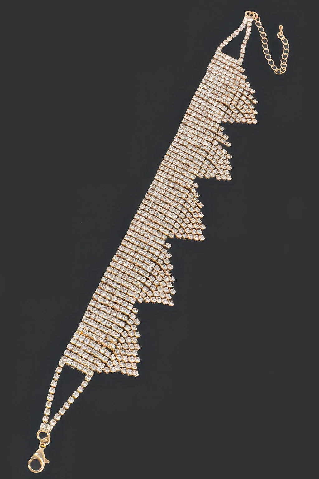 Rhinestone Drop Choker Necklace
