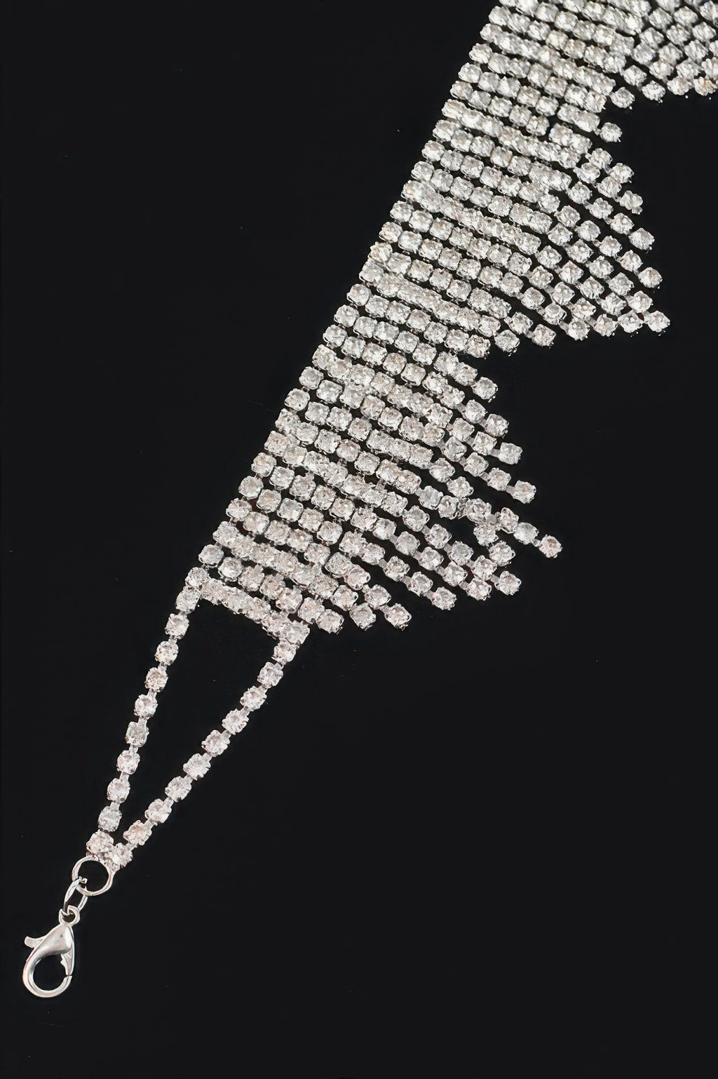 Rhinestone Drop Choker Necklace