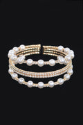 Pearl&stone Wire Bracelet