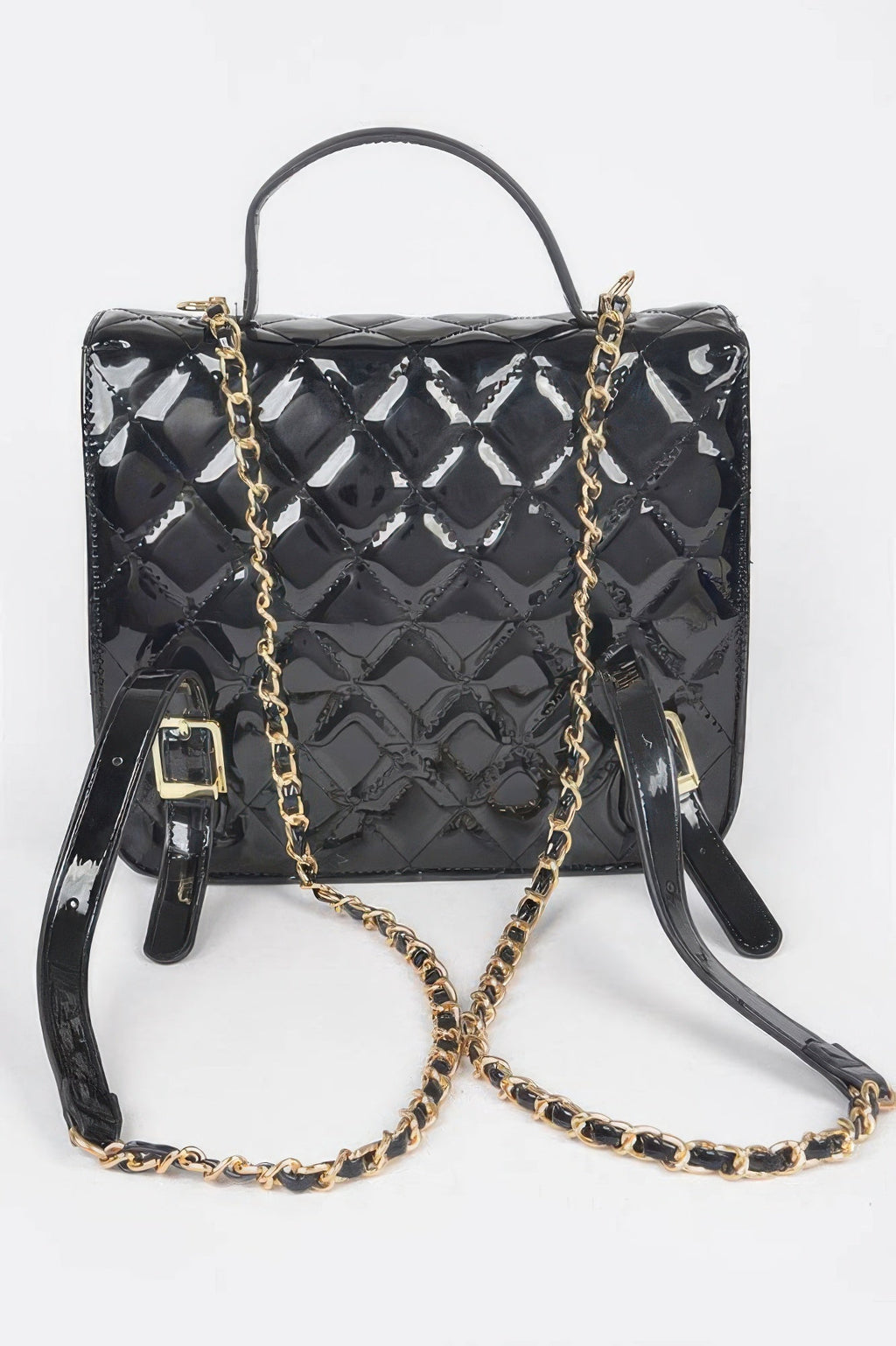 Quilted Enamel Backpack