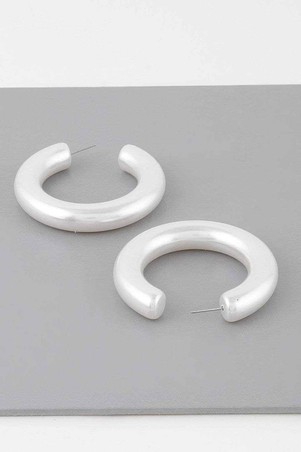 Polished Cream Hoop Earrings