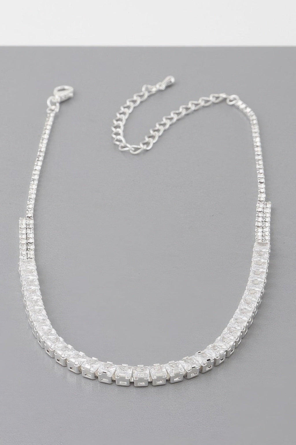 Cubic Rhinestone Choker Necklace