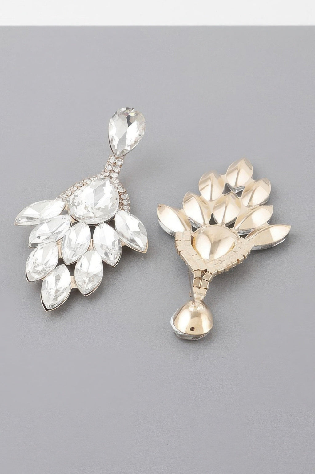 Rhinestone Teardrop Flare Earrings