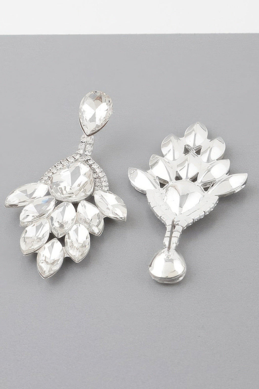 Rhinestone Teardrop Flare Earrings