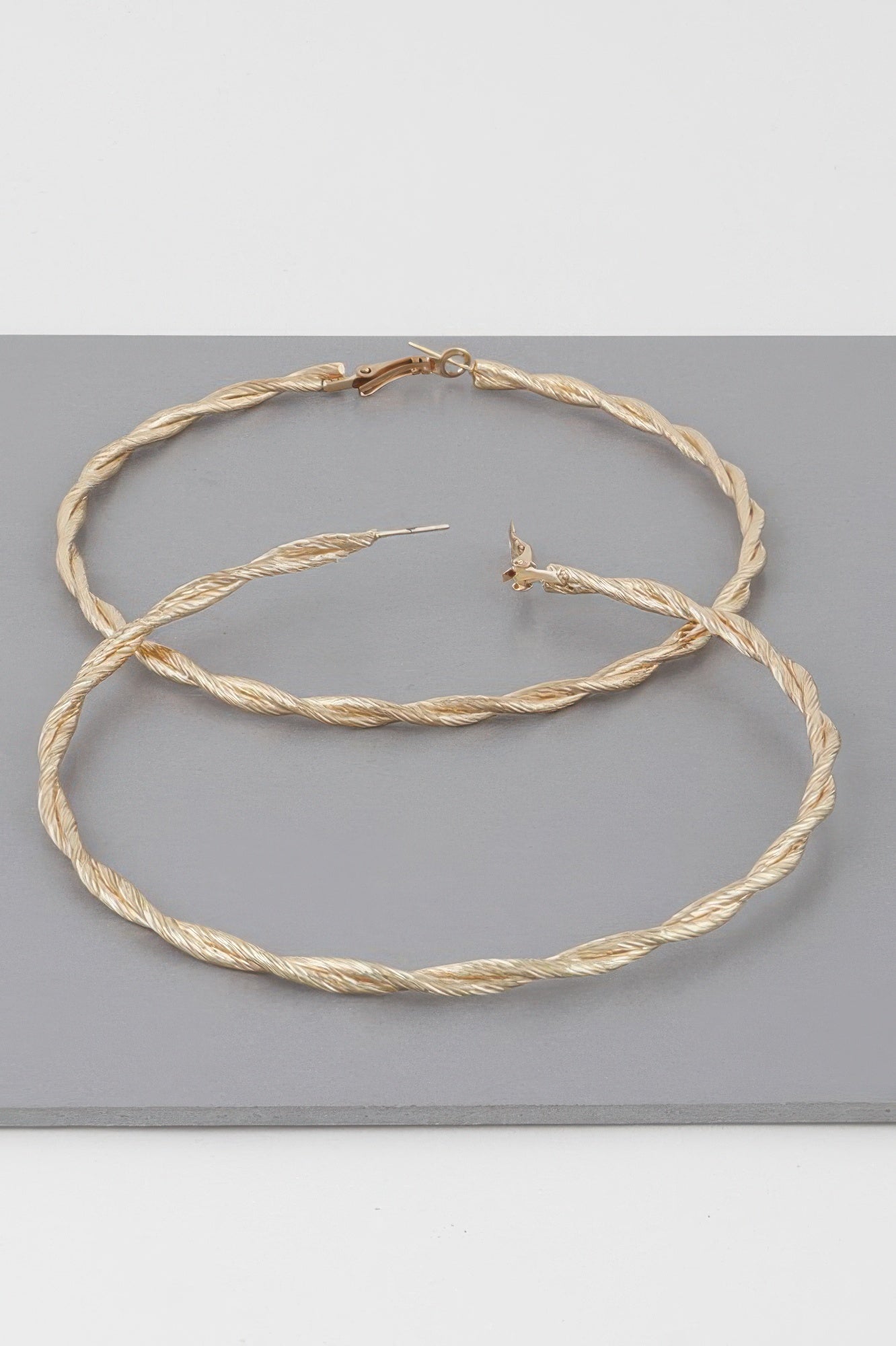 Wide Rope Twisted Hoop Earrings