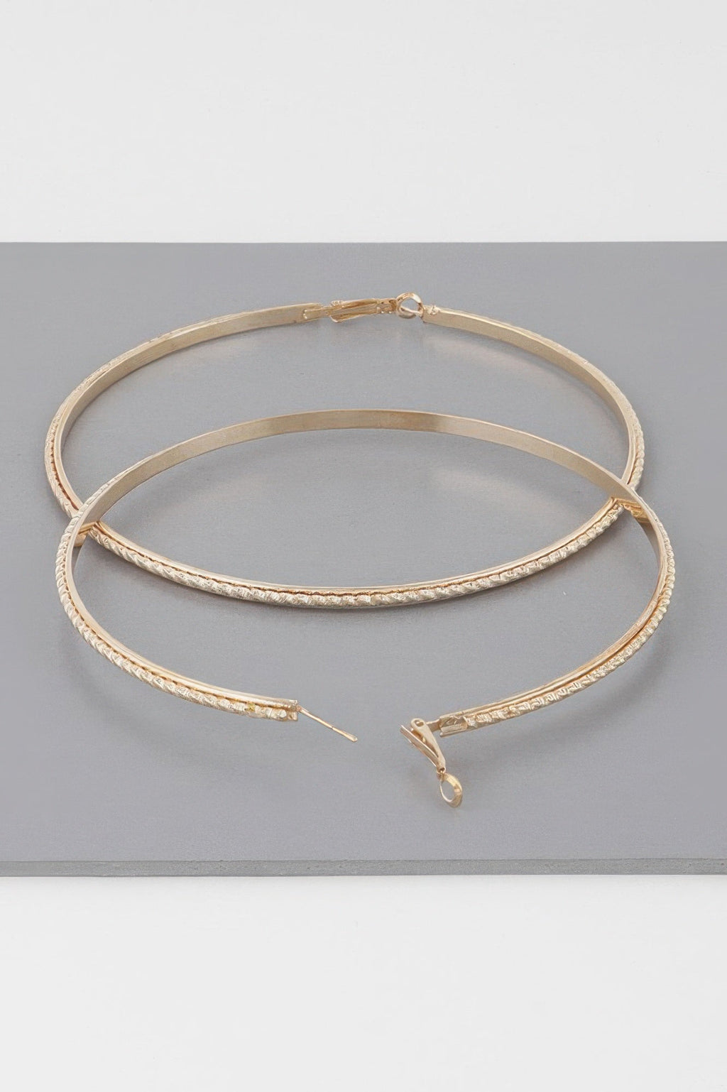 Wide Double Twisted Hoop Earrings