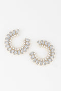 Crystal Leaf Hoop Earrings