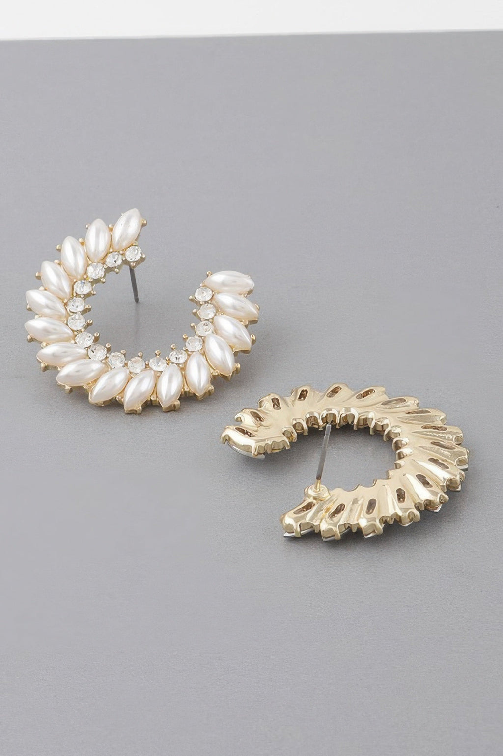 Crystal Leaf Hoop Earrings