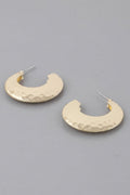 Hammered Concave Hoop Earrings