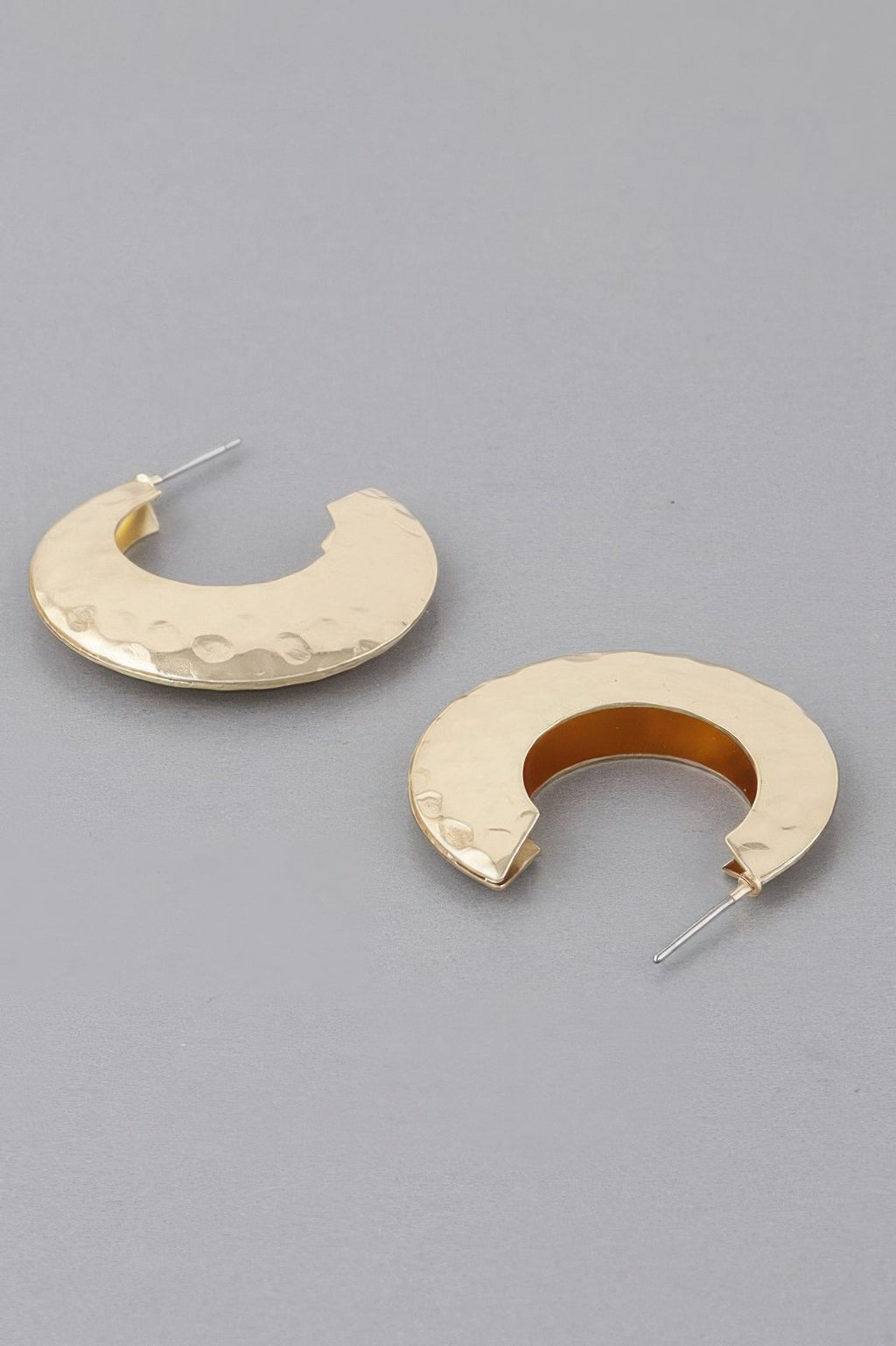 Hammered Concave Hoop Earrings