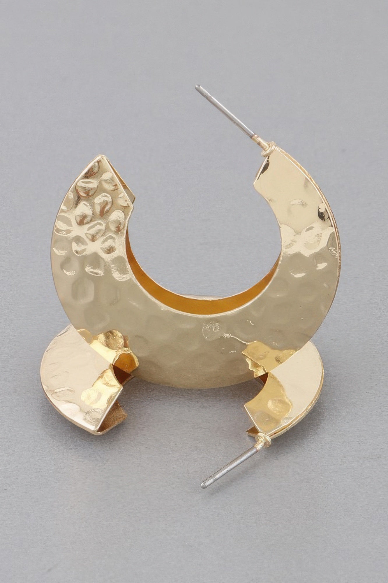 Hammered Concave Hoop Earrings