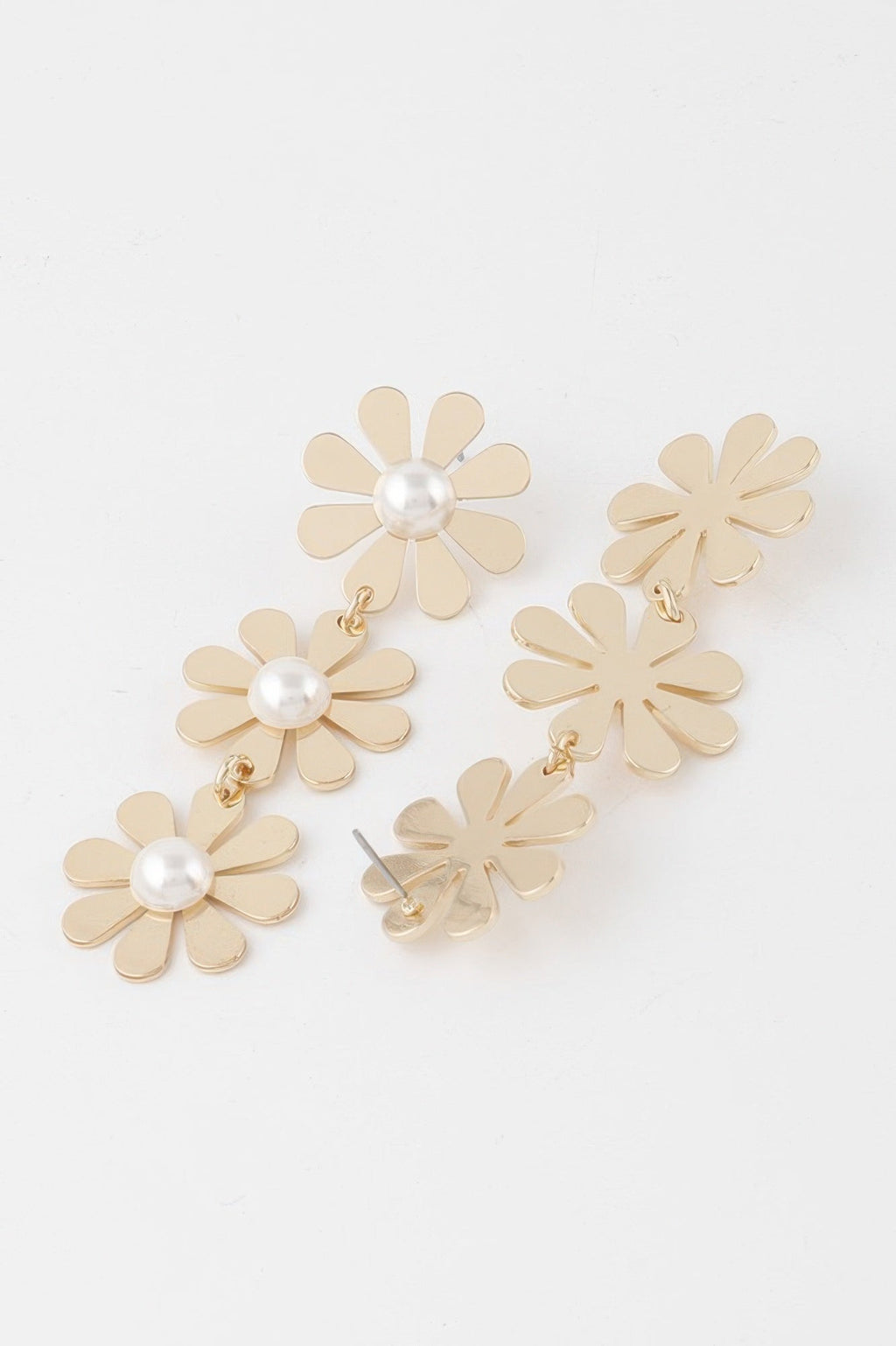 Triple Daisy Drop Earrings
