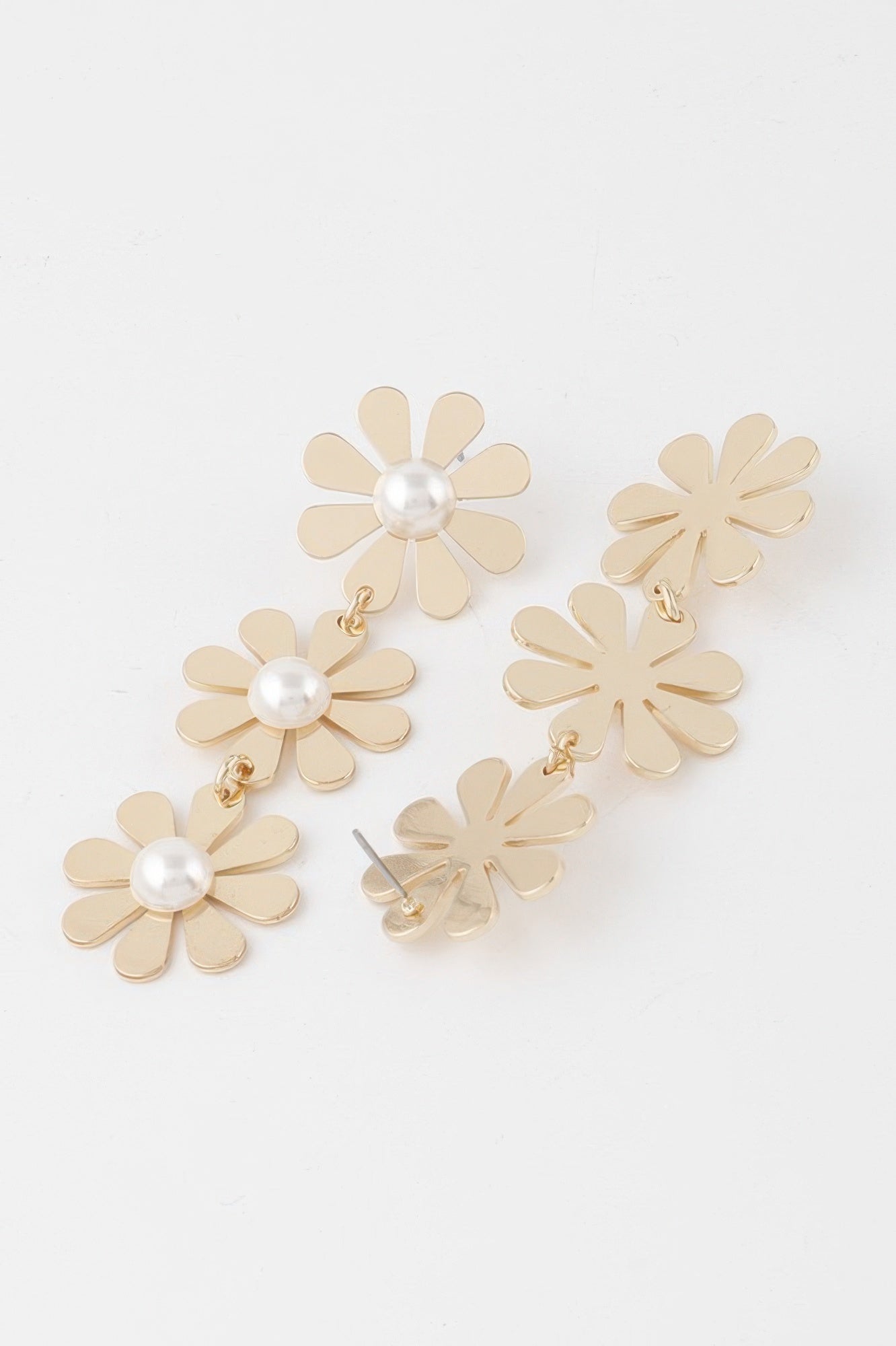 Triple Daisy Drop Earrings