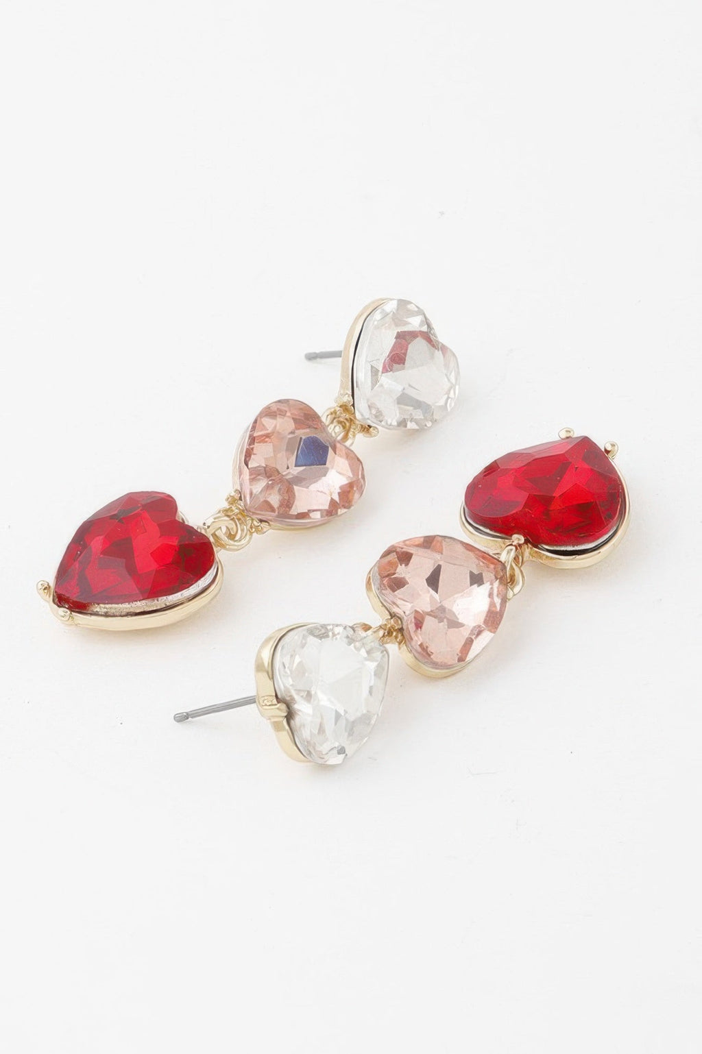 Triple Heart Drop Earrings