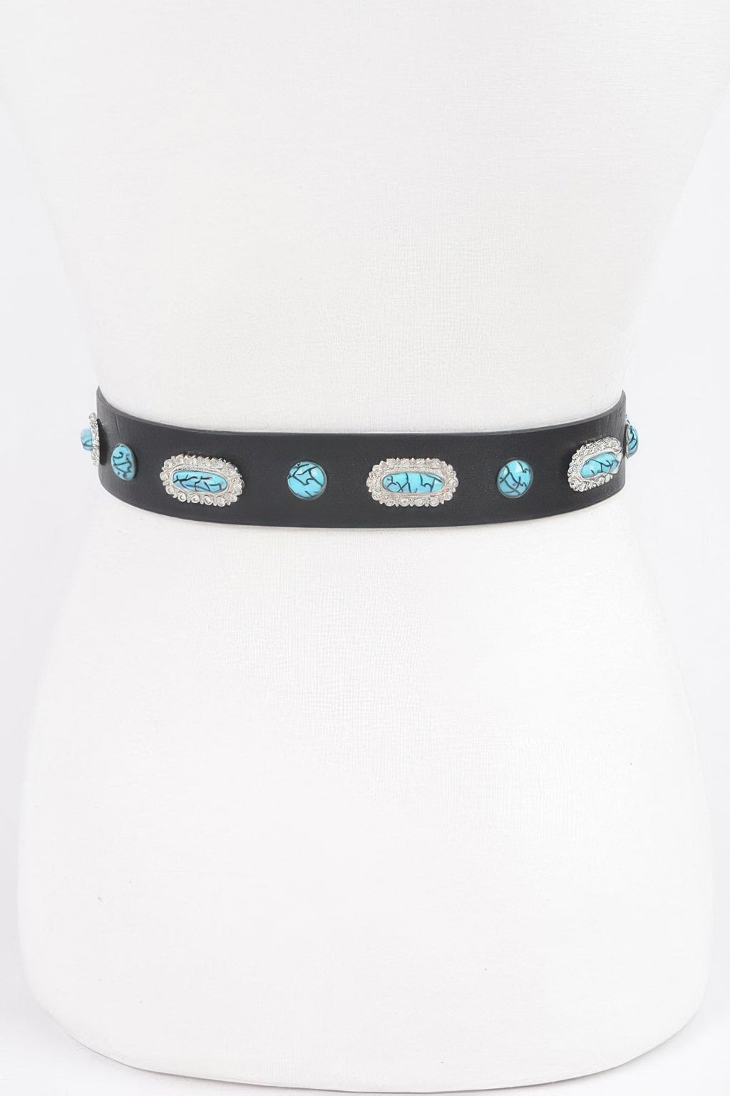 Western Style Belt With Turquoise
