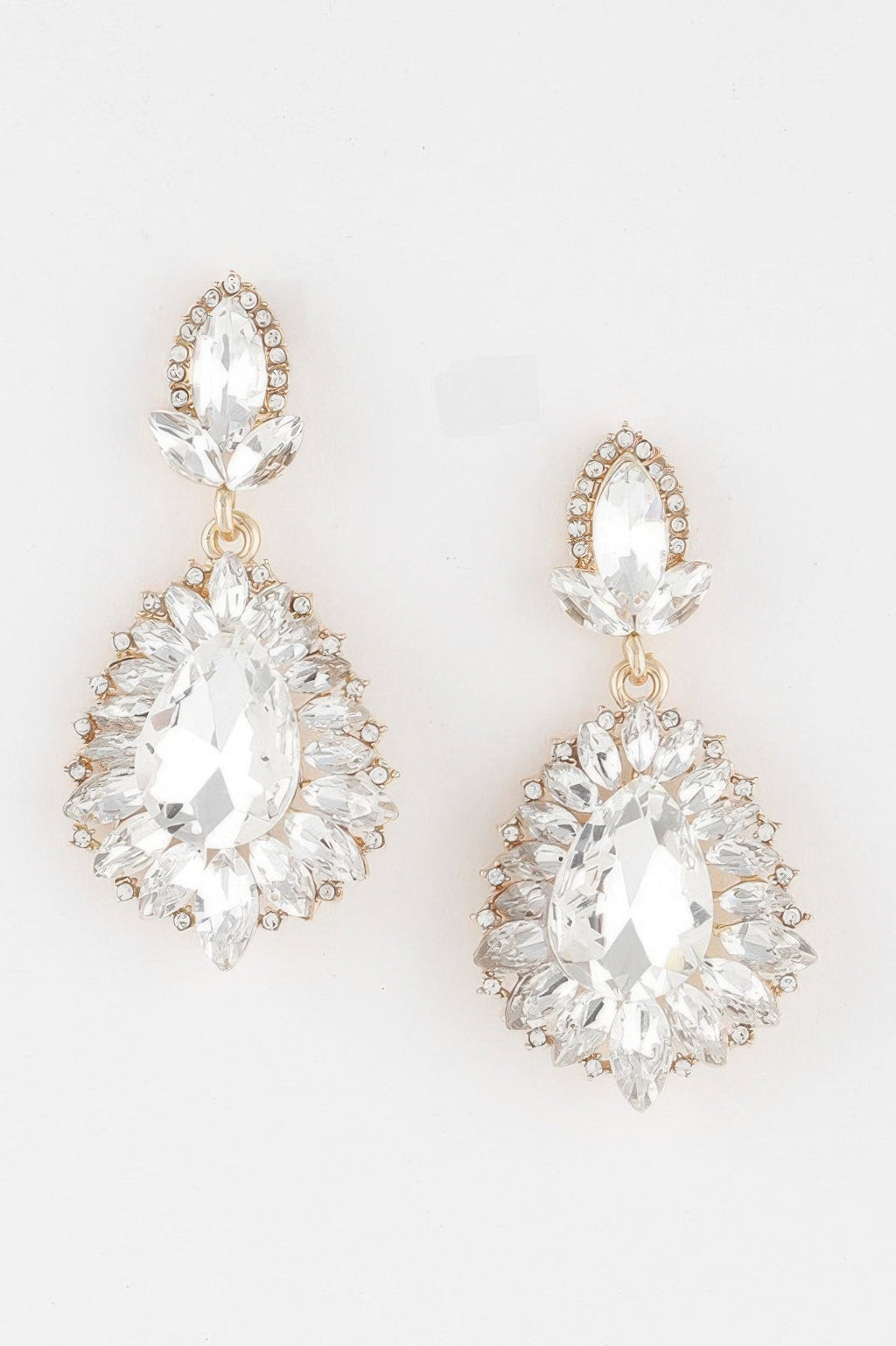 Jeweled Flare Teardrop Earrings
