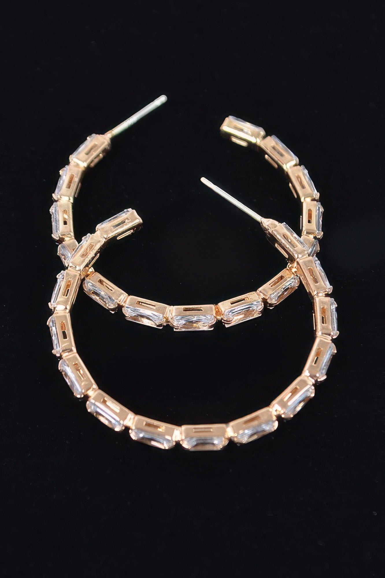 Rectangle Stone Hoop Earring
