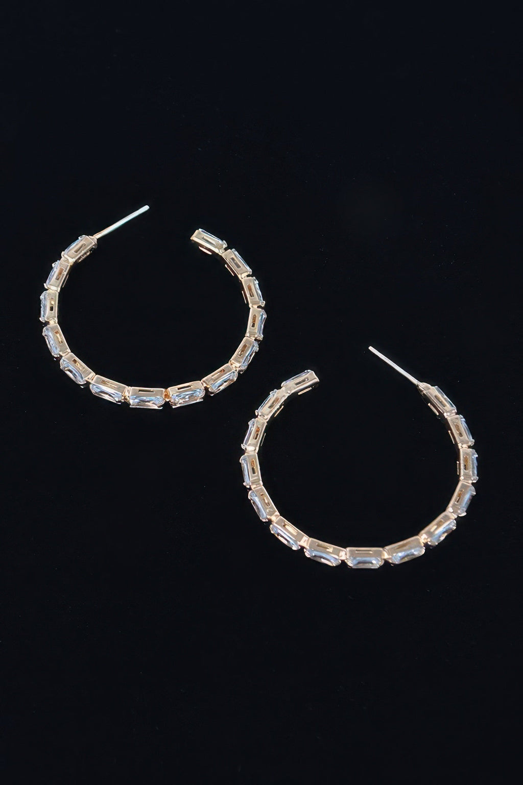 Rectangle Stone Hoop Earring