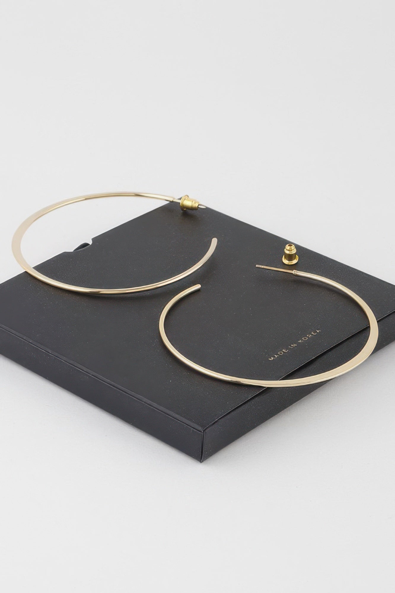 Oversized Flat Metal Hoop Earrings
