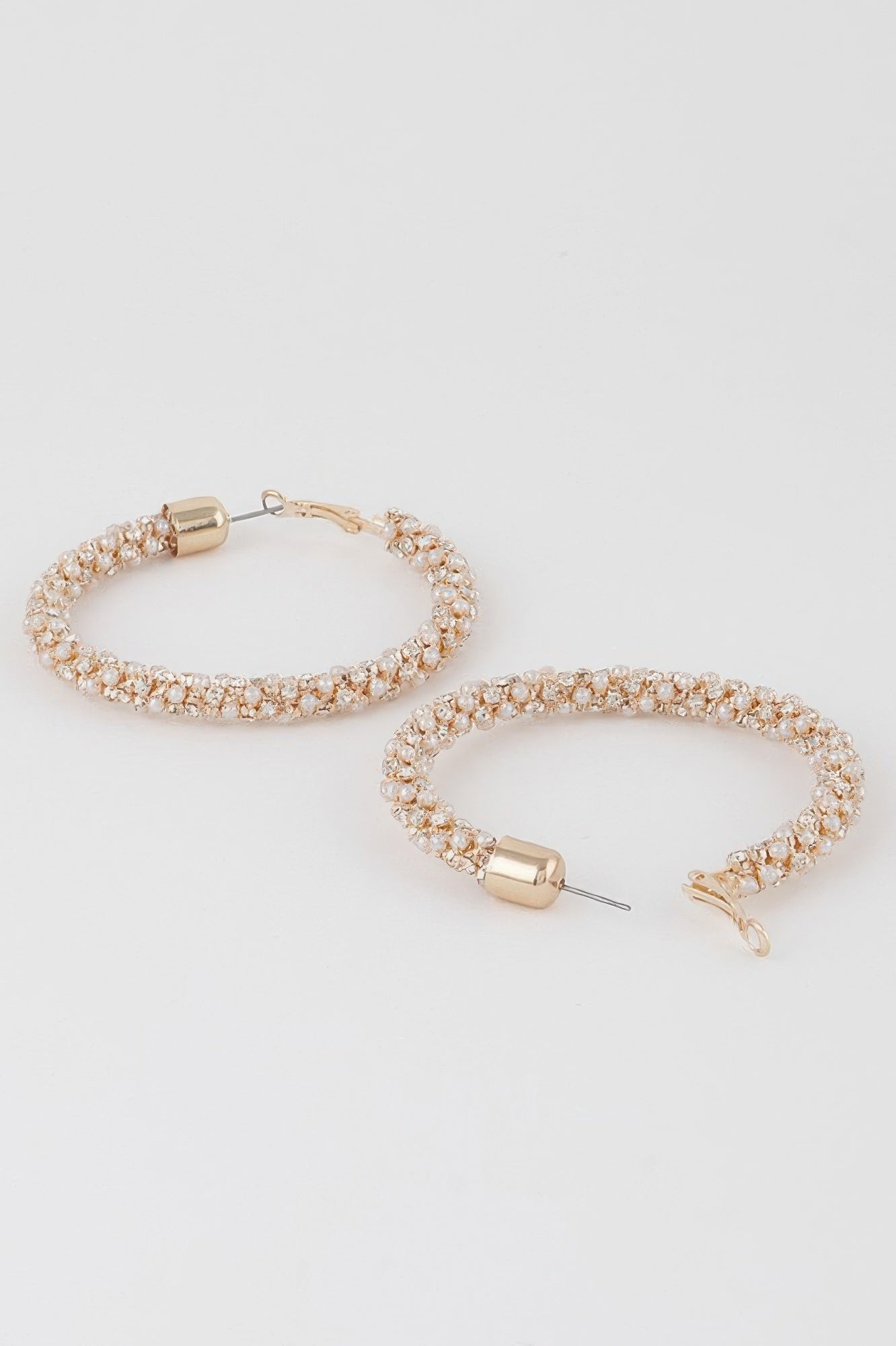 Wide Jeweled Hoop Earrings