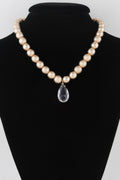 Clear Teardrop Beaded Necklace