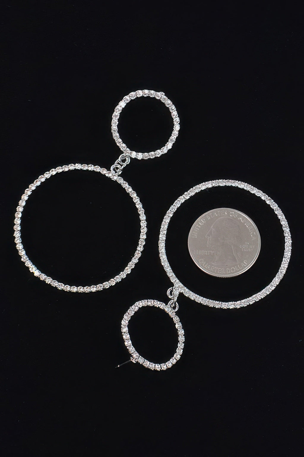 Two Circle Rhinestone Earrings