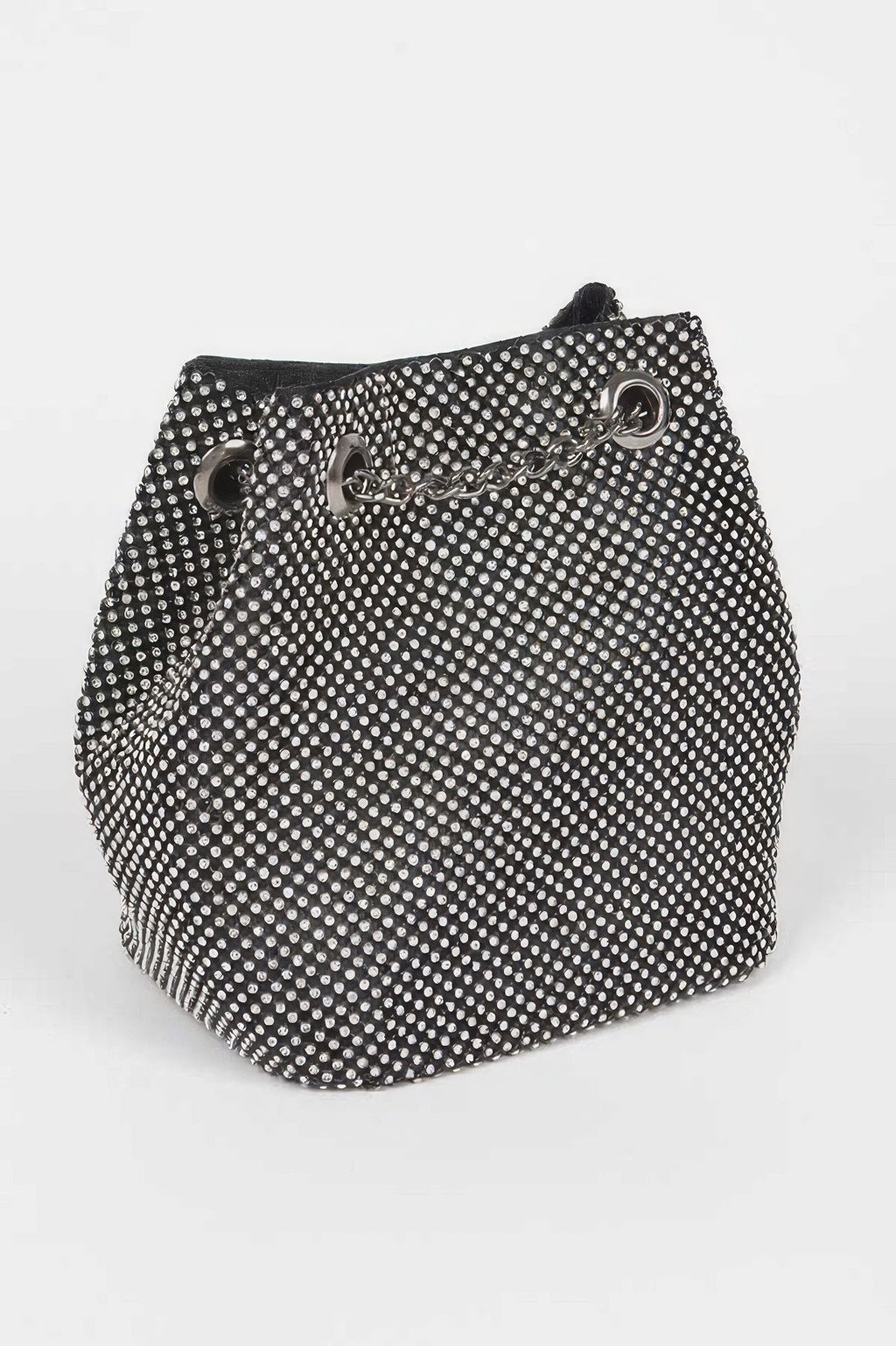 Rhinestone Bucket Chain Bag