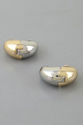 Two Toned Crescent Hoop Earrings